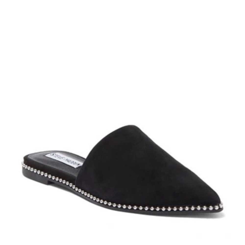 Steve Madden Azizi Pointed Toe Mules in Black Suede